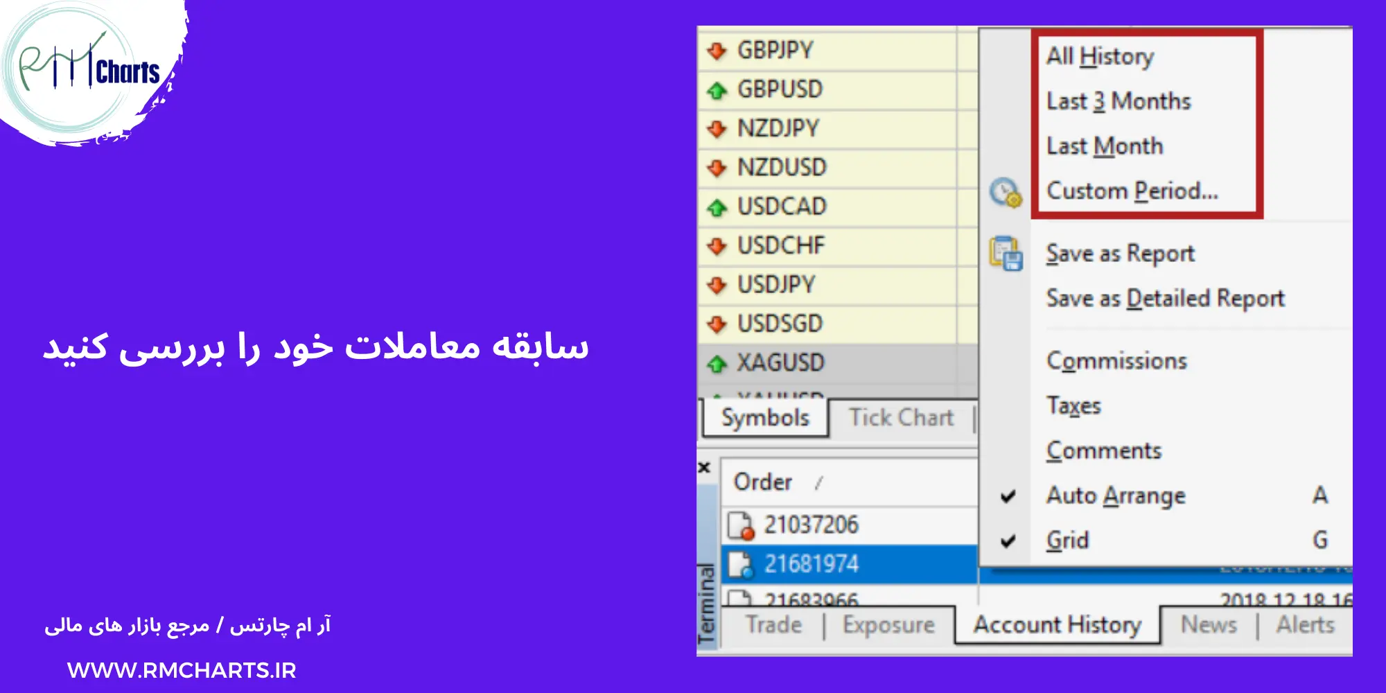 هیستوری معاملات