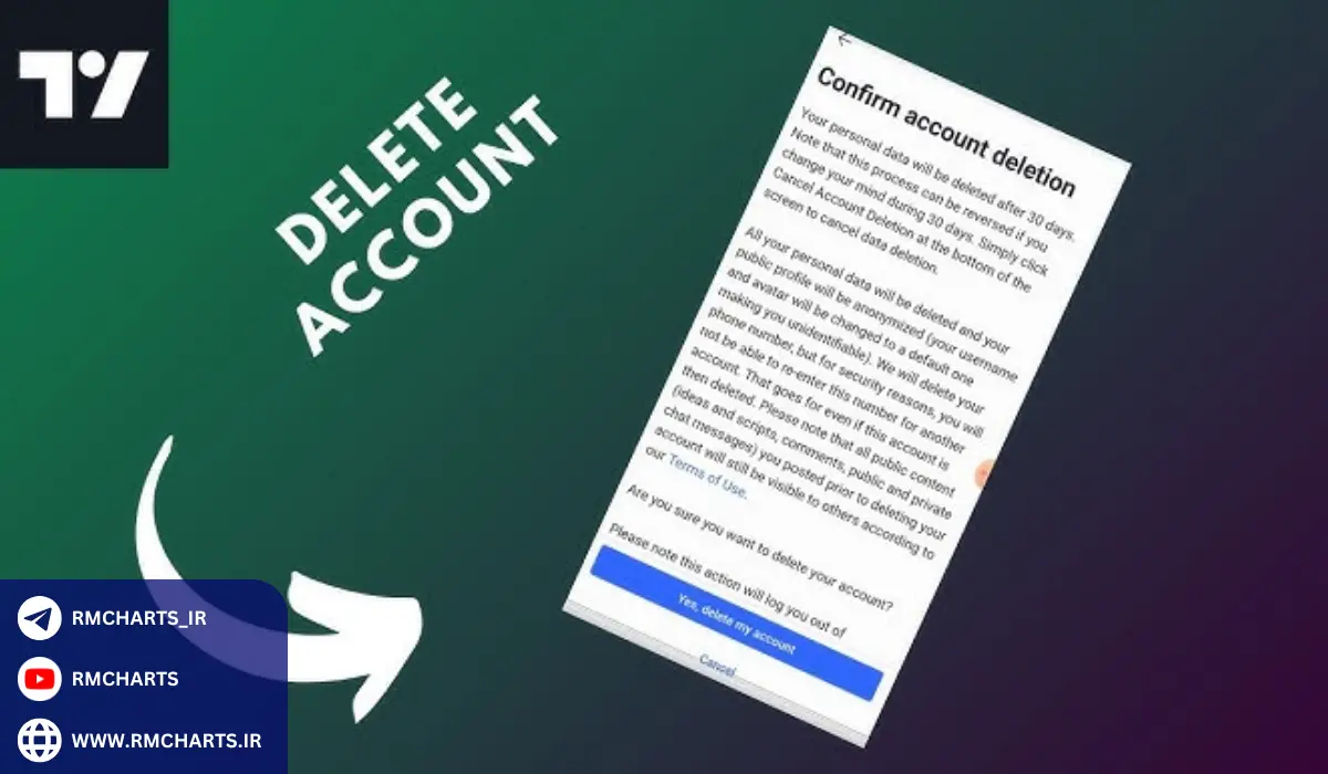 حذف اکانت تریدینگ ویو