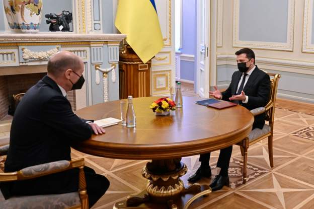صدراعظم آلمان در اوکراین با زلنسکی رئیس جمهور این کشور دیدار کرد